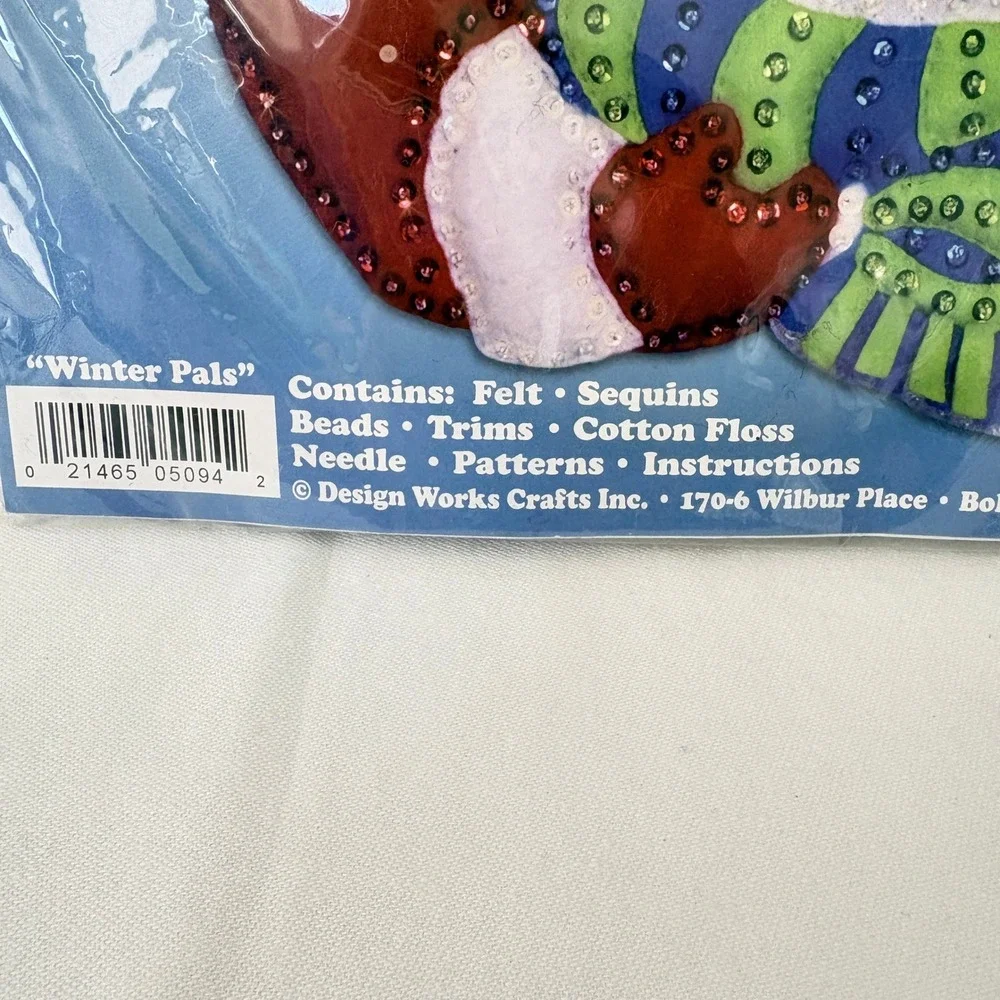 Design Works Winter Pals Felt Stocking Kit 16